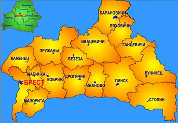 Карта Брестской области