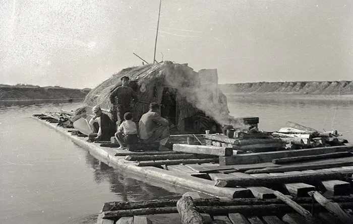 Сплав леса по реке Припять
